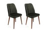 Hanah Home Alfa-462 V2 Juego de 2 Sillas de Terciopelo Caqui y Nogal